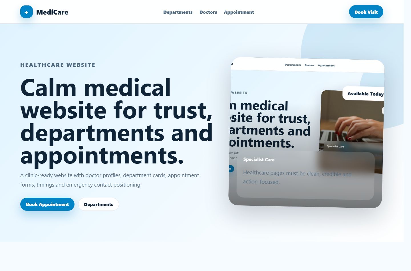 MediCare Clinic Website preview